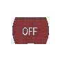 capsule lisse OFF rouge pour poussoir rectangulaire diam 16