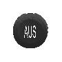 black cap marked AUS for circular non illuminated pushbutton Ø16